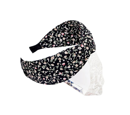 Vogue Hair Accessories Black Small Floral Fabric Hairband