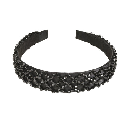 Vogue Hair Accessories Crystal Beaded Plastic Fancy Party Wedding Hairband For Girls