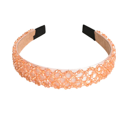 Vogue Hair Accessories Crystal Beaded Plastic Fancy Party Wedding Hairband For Girls