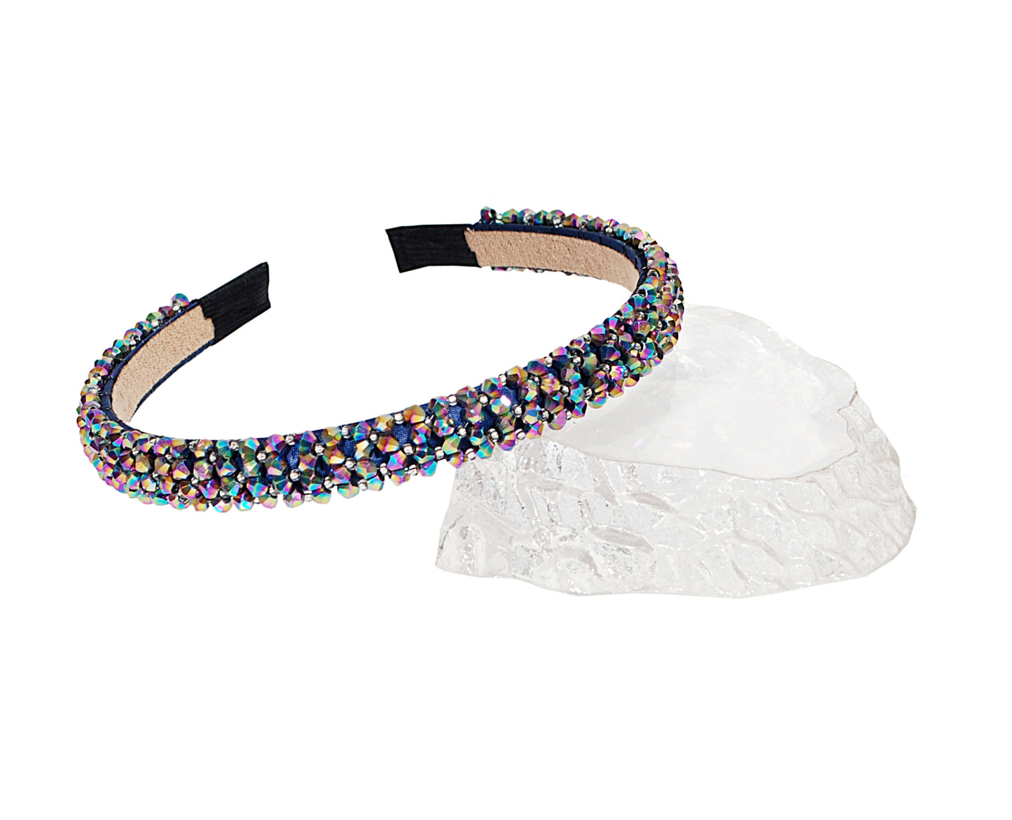 Vogue Hair Accessories Crystal Beaded Plastic Fancy Party Wedding Hairband For Girls