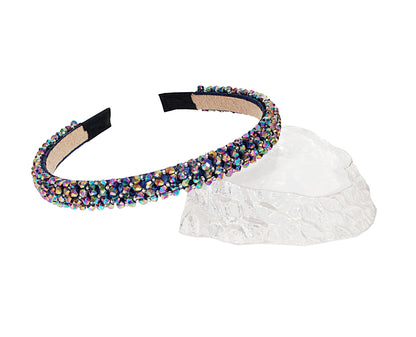 Vogue Hair Accessories Crystal Beaded Plastic Fancy Party Wedding Hairband For Girls