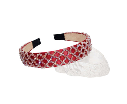 Vogue Hair Accessories Burgandy Crystal Hairband