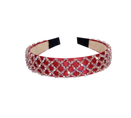 Vogue Hair Accessories Crystal Beaded Plastic Fancy Party Wedding Hairband For Girls