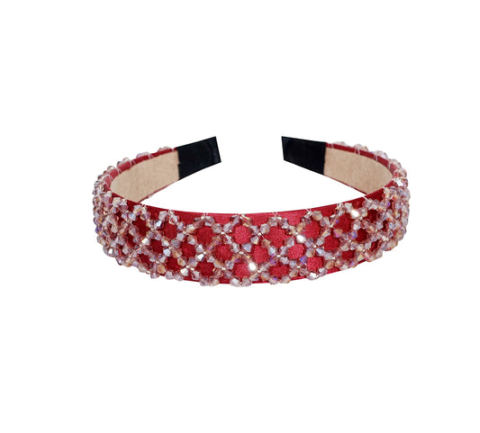 Vogue Hair Accessories Burgandy Crystal Hairband
