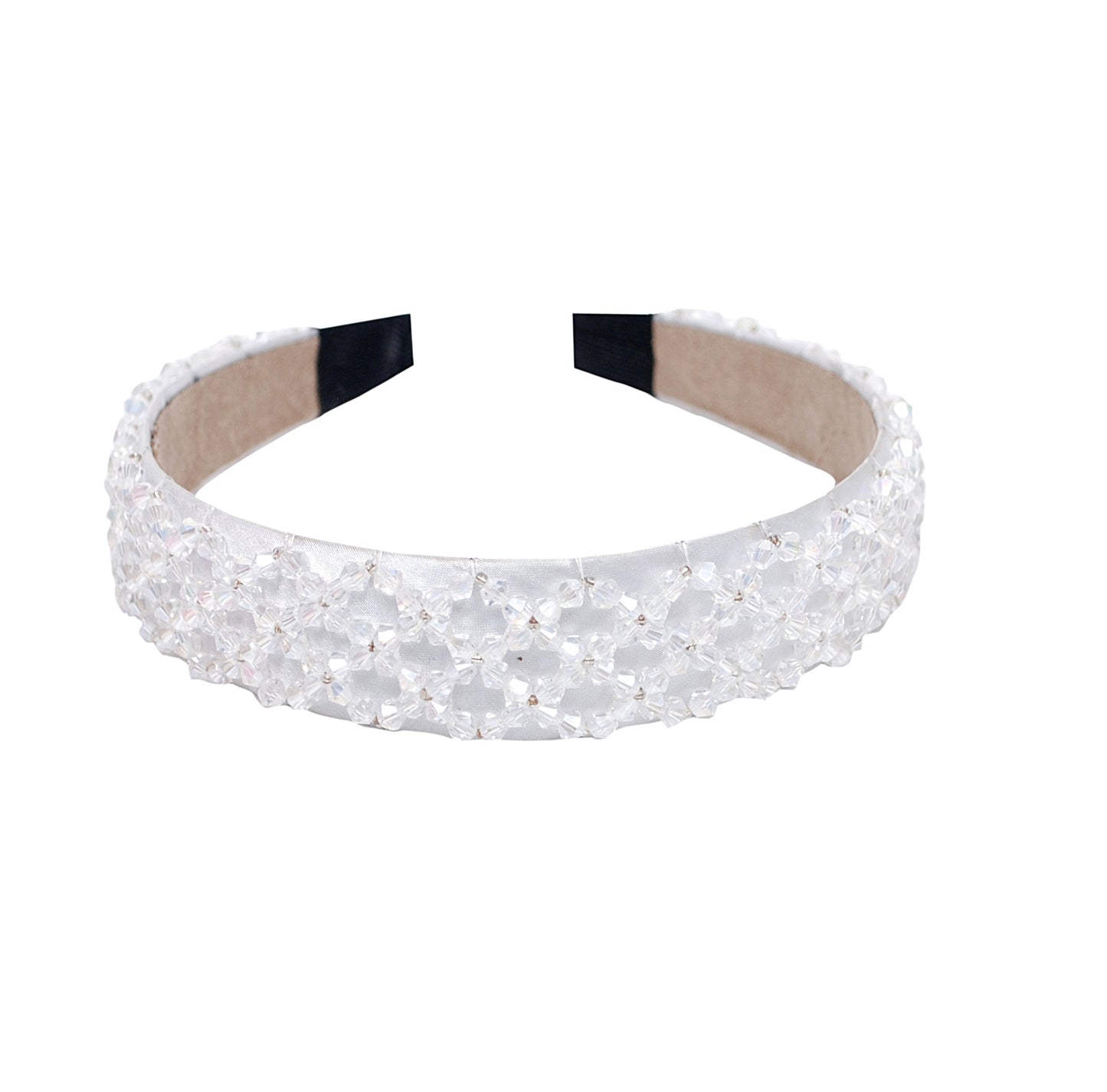 Vogue Hair Accessories Crystal Beaded Plastic Fancy Party Wedding Hairband For Girls