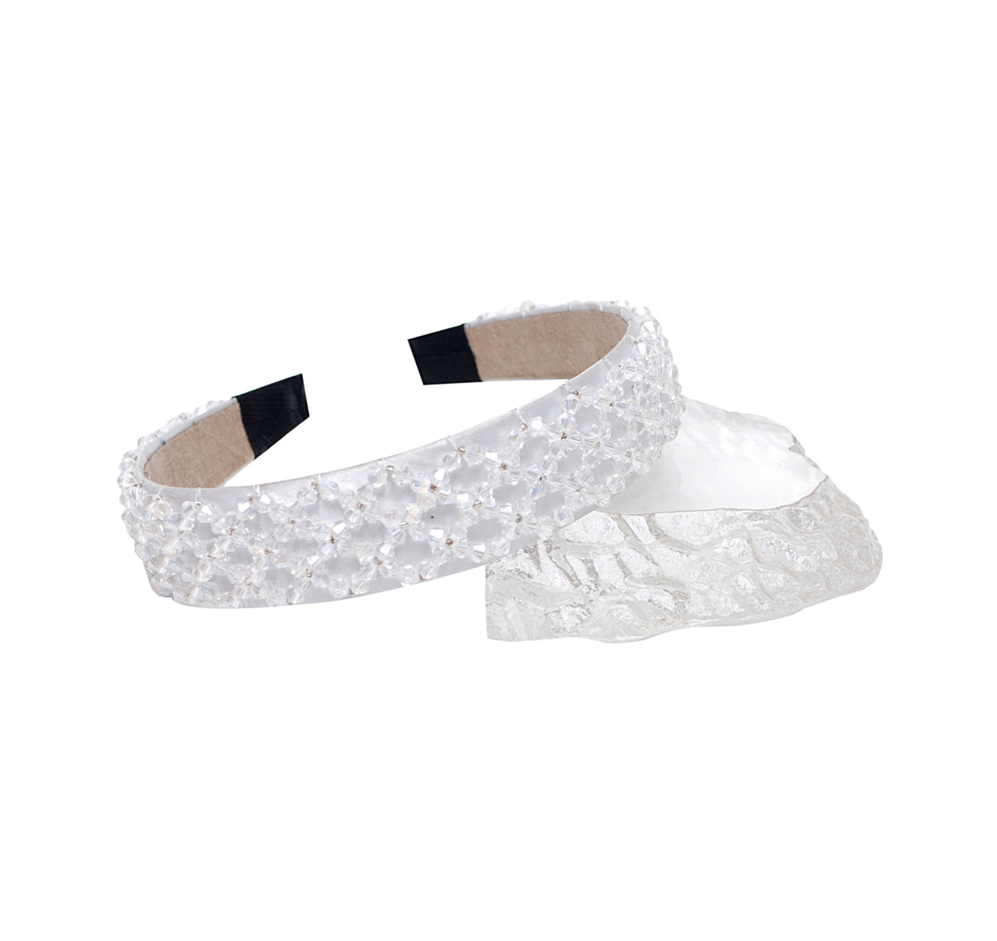 Vogue Hair Accessories Crystal Beaded Plastic Fancy Party Wedding Hairband For Girls