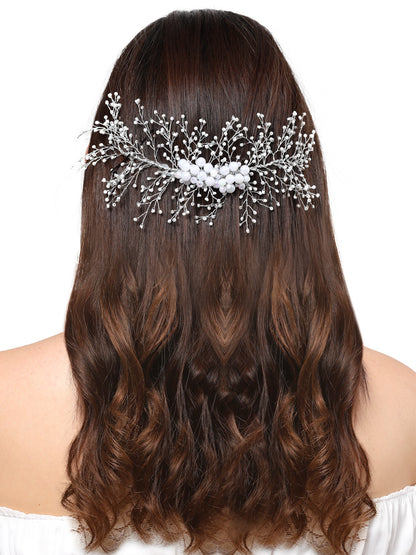 Vogue Hair Accessories Silver Fancy Party Wedding Bridal Big Size hair Accessories Hair Clip Hairband For Girls and Women