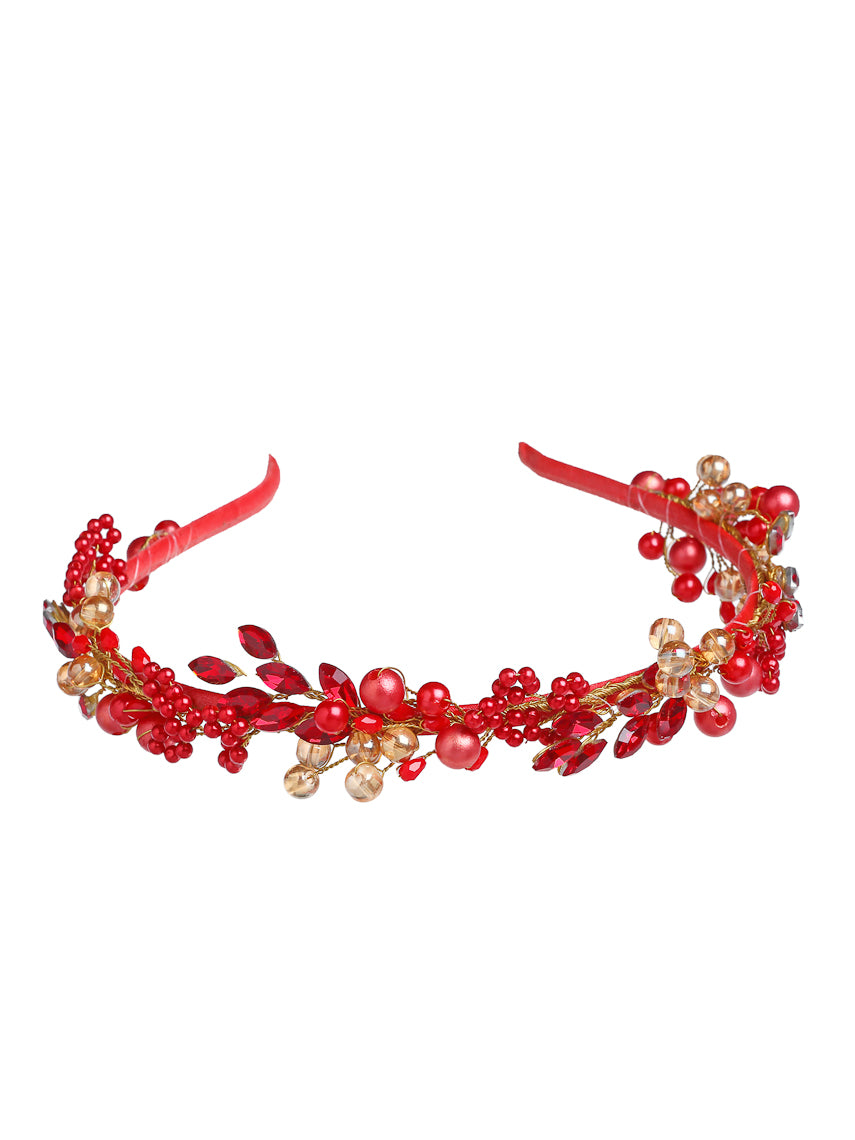 Vogue Hair Accessories Metal Handmade Crystal With Pearls Fancy Party Hairband Hair Accessories for Girls and Women