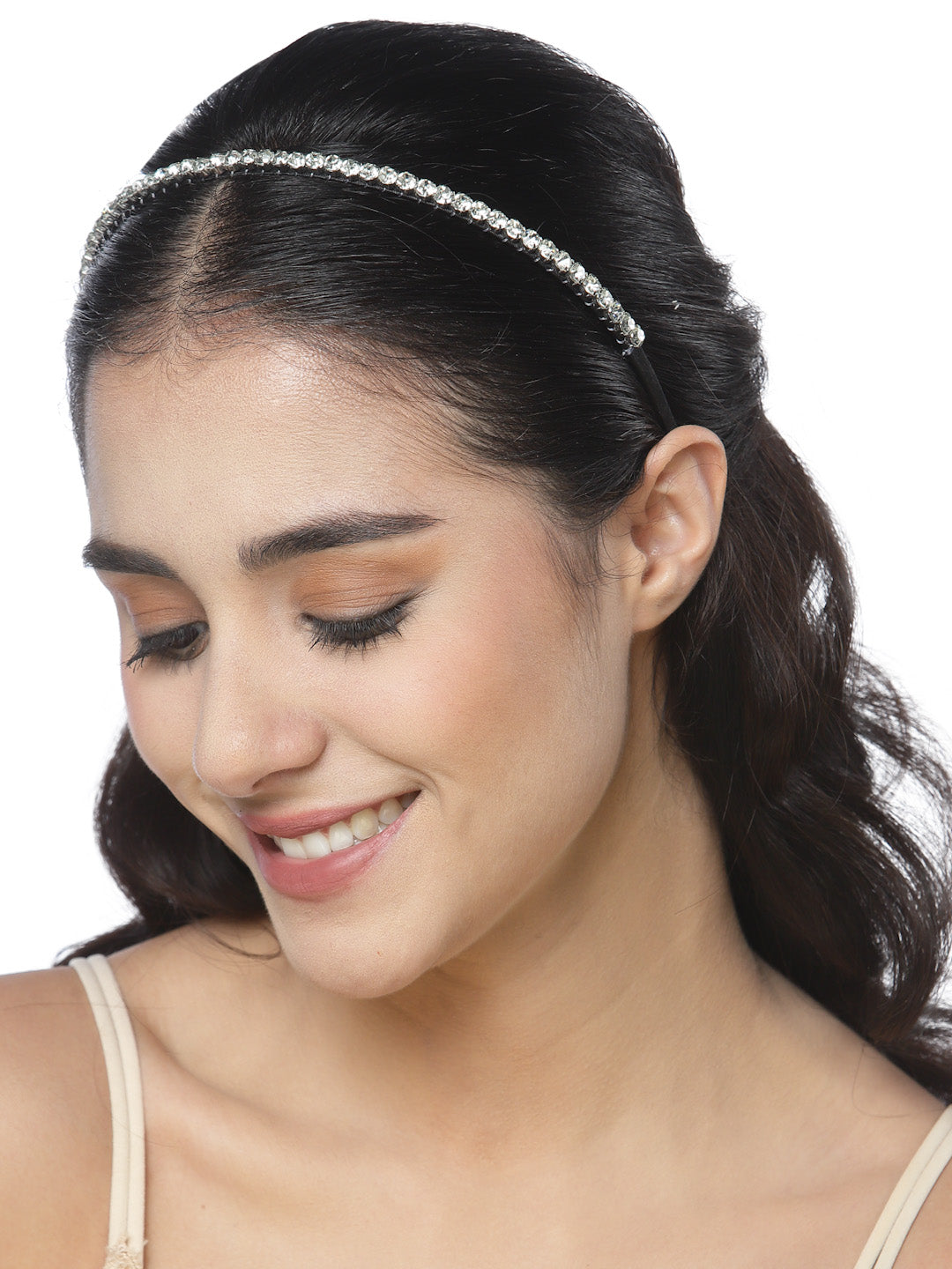 Vogue Hair Accessories Trendy Stone Silver Hairband Headband For Girls And Women