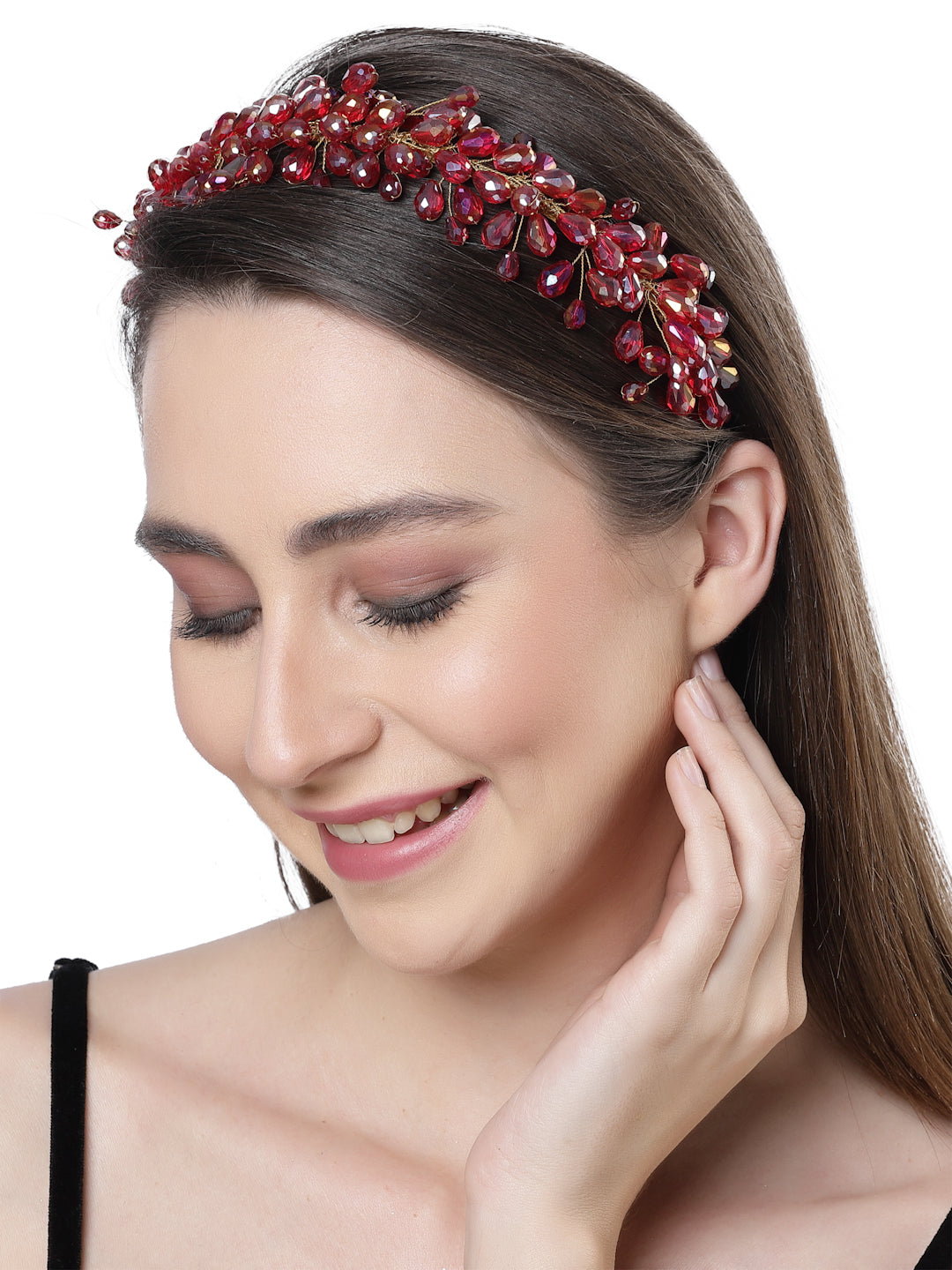 Vogue Hair Accessories Metal Handmade Crystal With Pearls Fancy Party Hairband Hair Accessories