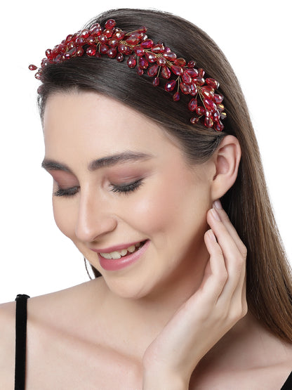 Vogue Hair Accessories Metal Handmade Crystal With Pearls Fancy Party Hairband Hair Accessories