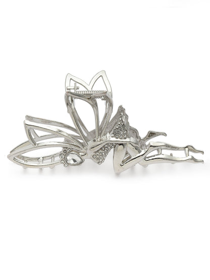 Vogue Hair Accessories Silver Fancy Party Big Size Clutcher Hair Claw Clip For Girls and Women