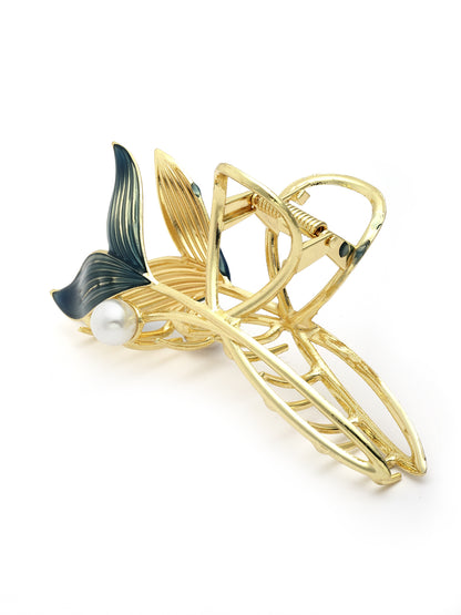 Vogue Hair Accessories Gold Fancy Party Big Size Clutcher Hair Claw Clip For Girls and Women