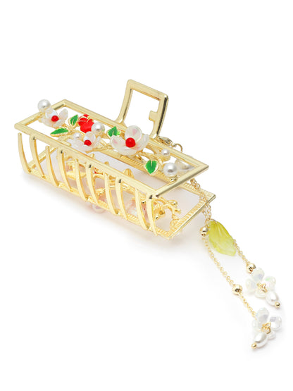 Vogue Hair Accessories Gold Fancy Party Big Size Clutcher Hair Claw Clip For Girls and Women
