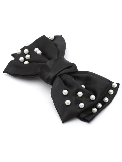 Vogue Hair Accessories Black Fancy Party Bow Hair Clip Back Clip For Girls and Women