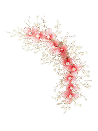 Vogue Hair Accessories Pink Net Flower Hair Accessories