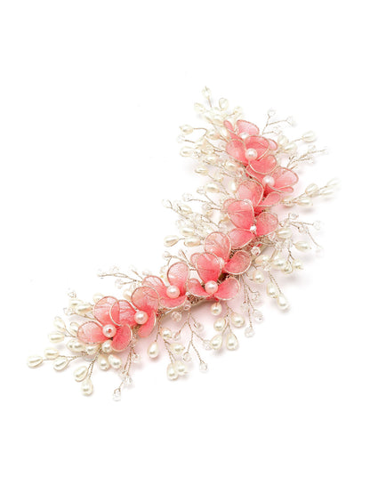 Vogue Hair Accessories Pink Net Flower Hair Accessories