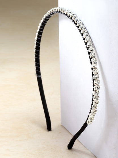 Vogue Hair Accessories Trendy Stone Silver Hairband Headband For Girls And Women
