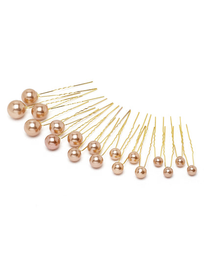 Vogue Hair Accessories Gold Pearl Hair Pins 18 Pcs