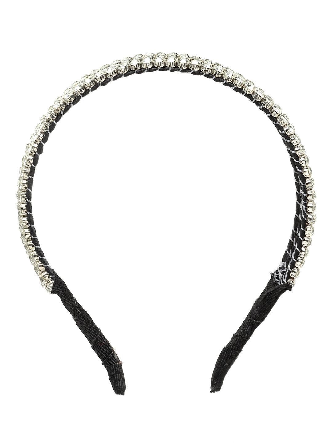 Vogue Hair Accessories Trendy layer Hairband Headband (Tripple_Line_Silver_Stone)