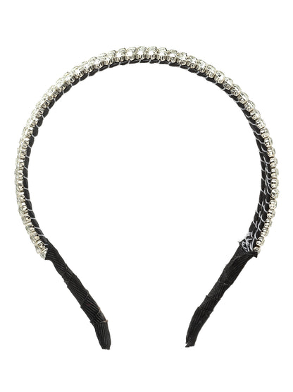 Vogue Hair Accessories Trendy layer Hairband Headband (Tripple_Line_Silver_Stone)