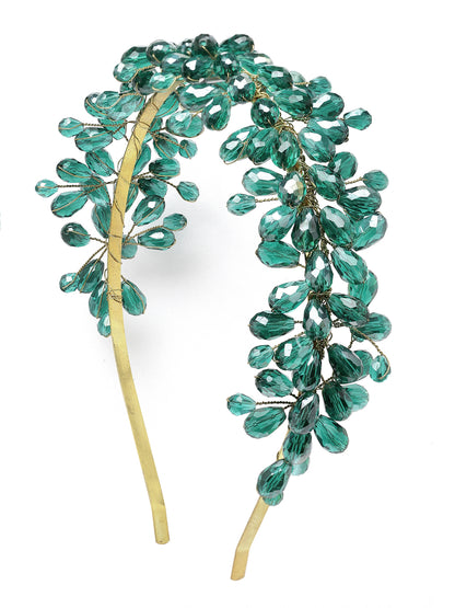 Vogue Hair Accessories Green Handmade Full Beads Hairband