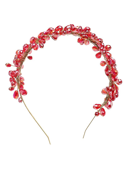 Vogue Hair Accessories Metal Handmade Crystal With Pearls Fancy Party Hairband Hair Accessories