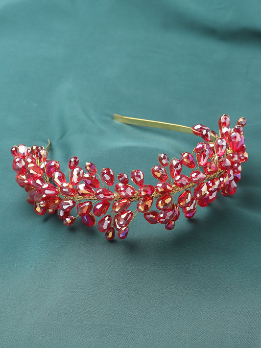 Vogue Hair Accessories Metal Handmade Crystal With Pearls Fancy Party Hairband Hair Accessories