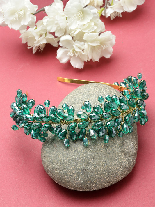 Vogue Hair Accessories Green Handmade Full Beads Hairband